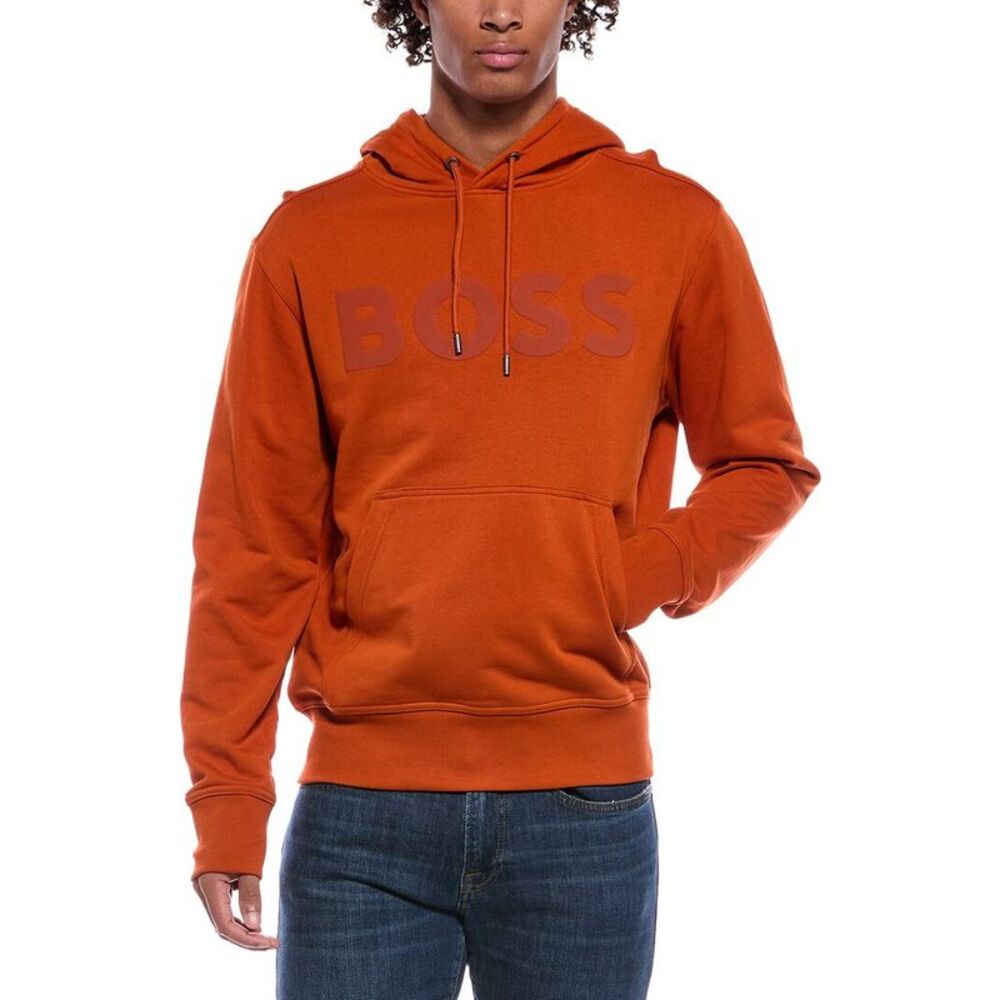 Hugo Boss Mens Boss Webasic Hoodie, Orange